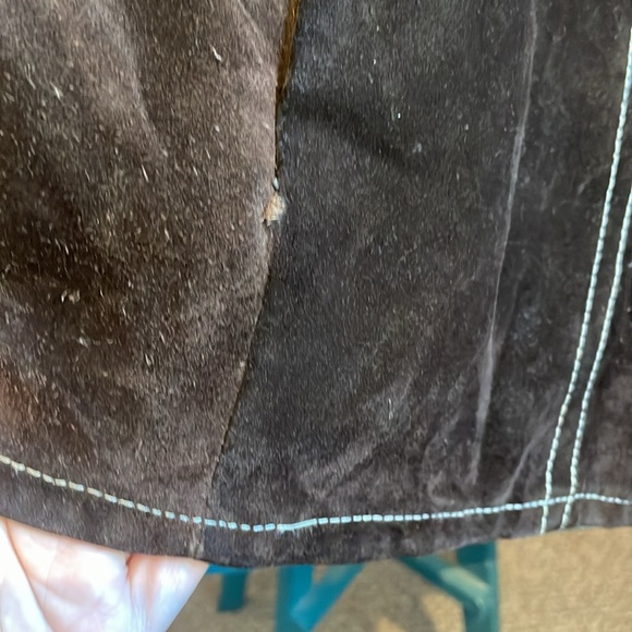 Vintage rad leather vest suede sz S Montreal leather - Picture 5 of 5